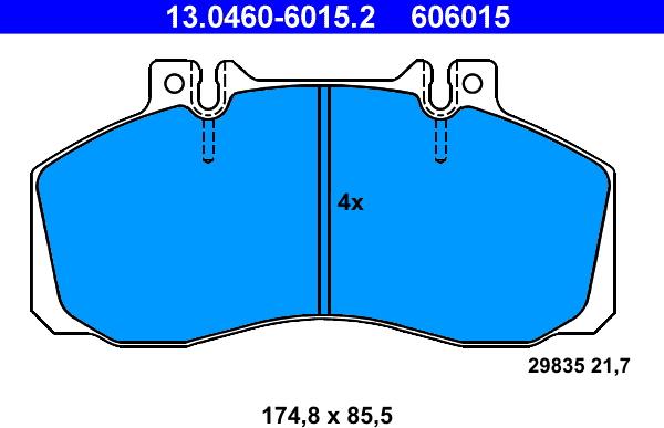 ATE 13.0460-6015.2 - Kit de plaquettes de frein, frein à disque cwaw.fr