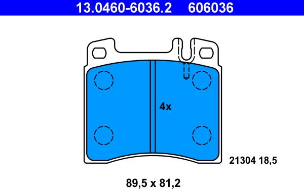 ATE 13.0460-6036.2 - Kit de plaquettes de frein, frein à disque cwaw.fr