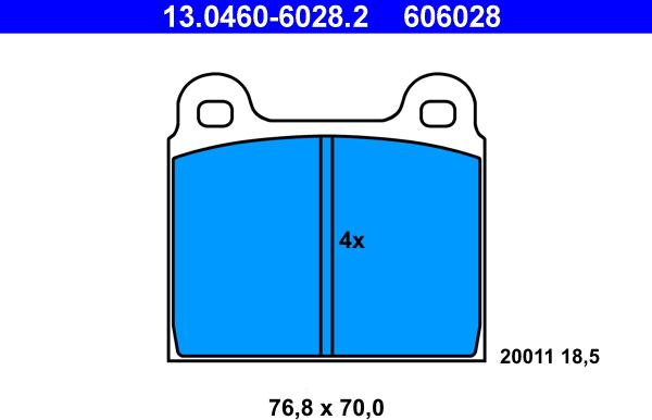 ATE 13.0460-6028.2 - Kit de plaquettes de frein, frein à disque cwaw.fr