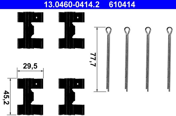 ATE 13.0460-0414.2 - Kit d'accessoires, plaquette de frein à disque cwaw.fr