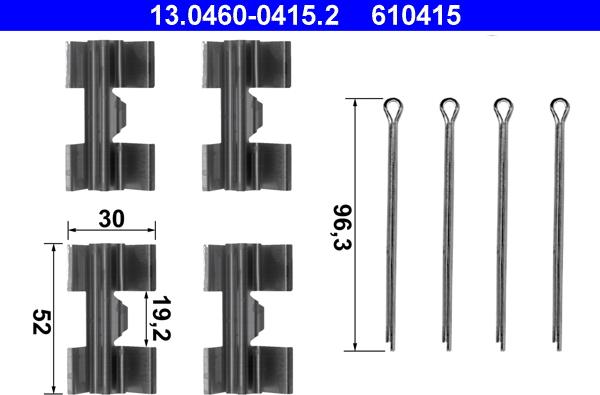 ATE 13.0460-0415.2 - Kit d'accessoires, plaquette de frein à disque cwaw.fr