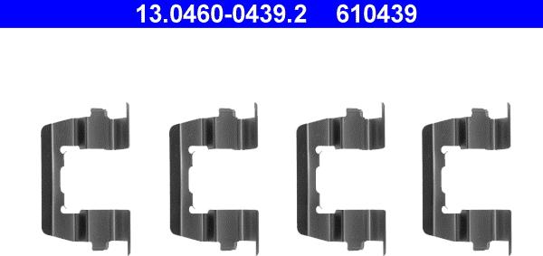 ATE 13.0460-0439.2 - Kit d'accessoires, plaquette de frein à disque cwaw.fr