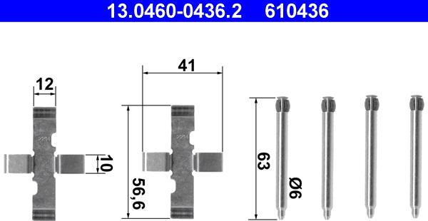 ATE 13.0460-0436.2 - Kit d'accessoires, plaquette de frein à disque cwaw.fr