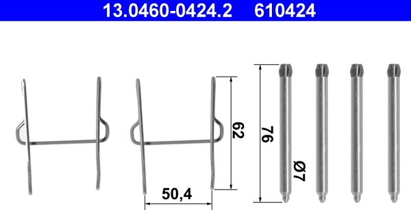 ATE 13.0460-0424.2 - Kit d'accessoires, plaquette de frein à disque cwaw.fr