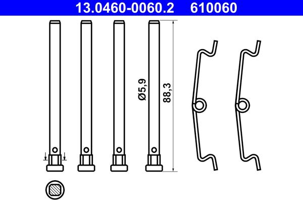 ATE 13.0460-0060.2 - Kit d'accessoires, plaquette de frein à disque cwaw.fr