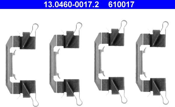 ATE 13.0460-0017.2 - Kit d'accessoires, plaquette de frein à disque cwaw.fr