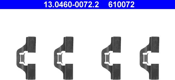 ATE 13.0460-0072.2 - Kit d'accessoires, plaquette de frein à disque cwaw.fr