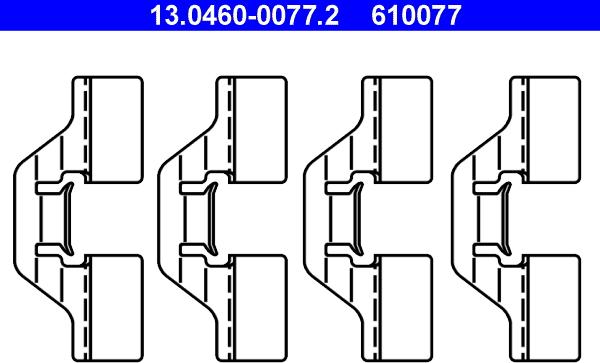 ATE 13.0460-0077.2 - Kit d'accessoires, plaquette de frein à disque cwaw.fr