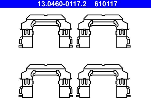 ATE 13.0460-0117.2 - Kit d'accessoires, plaquette de frein à disque cwaw.fr