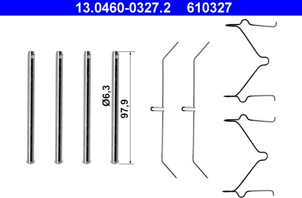 ATE 13.0460-0327.2 - Kit d'accessoires, plaquette de frein à disque cwaw.fr