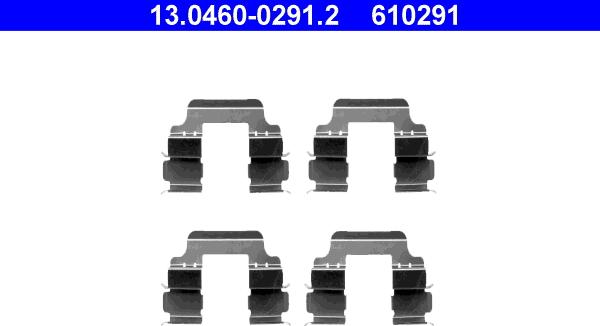 ATE 13.0460-0291.2 - Kit d'accessoires, plaquette de frein à disque cwaw.fr