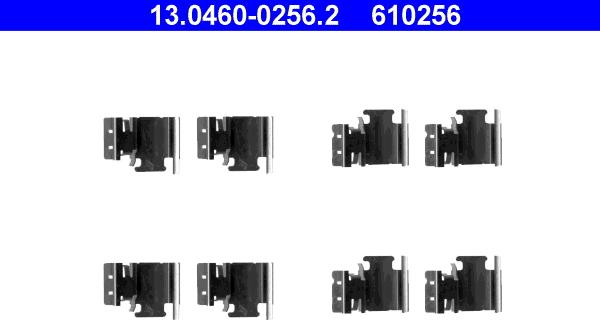 ATE 13.0460-0256.2 - Kit d'accessoires, plaquette de frein à disque cwaw.fr