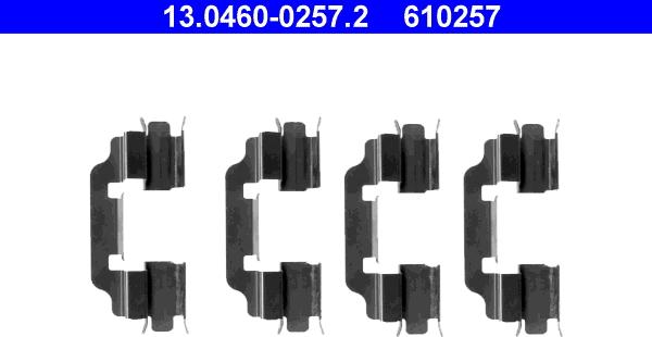 ATE 13.0460-0257.2 - Kit d'accessoires, plaquette de frein à disque cwaw.fr