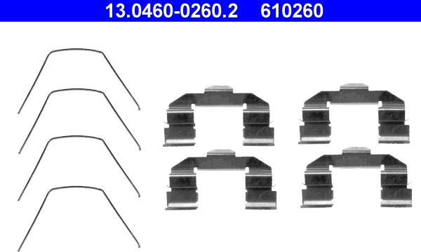 ATE 13.0460-0260.2 - Kit d'accessoires, plaquette de frein à disque cwaw.fr