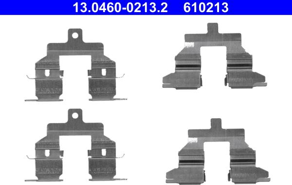 ATE 13.0460-0213.2 - Kit d'accessoires, plaquette de frein à disque cwaw.fr