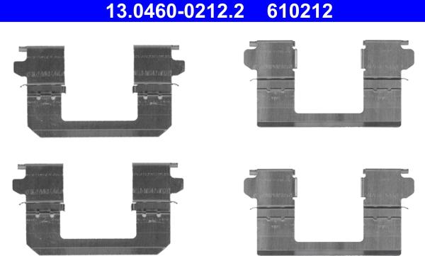 ATE 13.0460-0212.2 - Kit d'accessoires, plaquette de frein à disque cwaw.fr