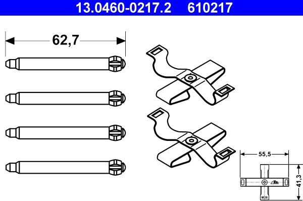 ATE 13.0460-0217.2 - Kit d'accessoires, plaquette de frein à disque cwaw.fr