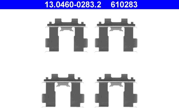 ATE 13.0460-0283.2 - Kit d'accessoires, plaquette de frein à disque cwaw.fr