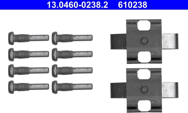 ATE 13.0460-0238.2 - Kit d'accessoires, plaquette de frein à disque cwaw.fr