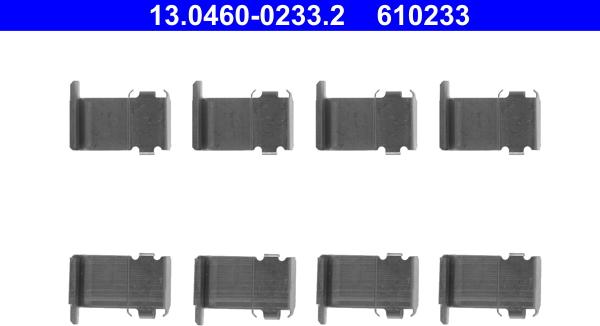 ATE 13.0460-0233.2 - Kit d'accessoires, plaquette de frein à disque cwaw.fr