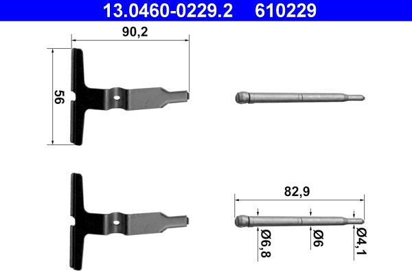 ATE 13.0460-0229.2 - Kit d'accessoires, plaquette de frein à disque cwaw.fr