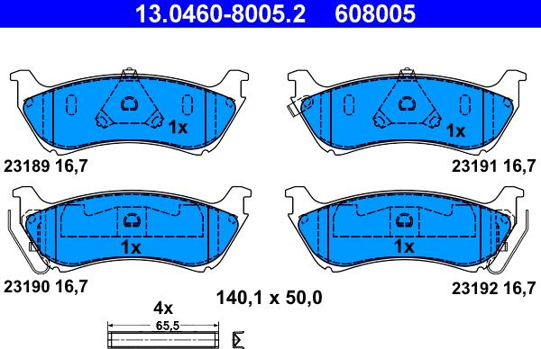 ATE 13.0460-8005.2 - Kit de plaquettes de frein, frein à disque cwaw.fr