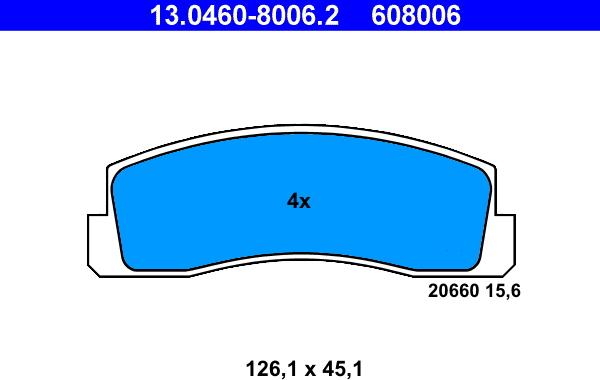 ATE 13.0460-8006.2 - Kit de plaquettes de frein, frein à disque cwaw.fr