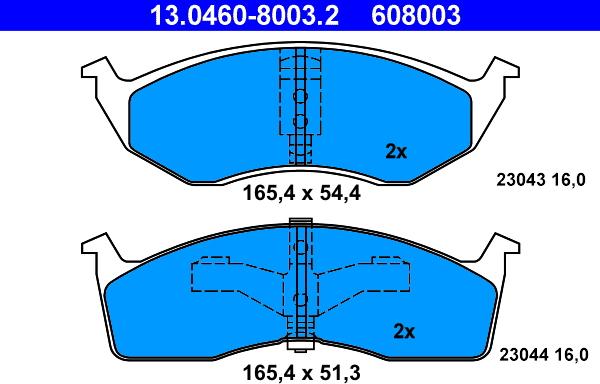 ATE 13.0460-8003.2 - Kit de plaquettes de frein, frein à disque cwaw.fr