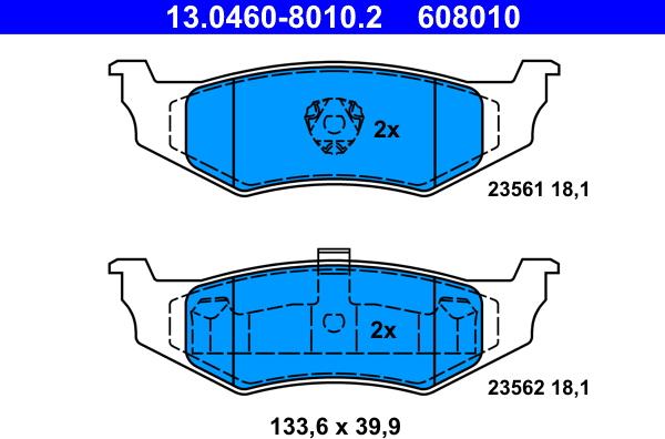 ATE 13.0460-8010.2 - Kit de plaquettes de frein, frein à disque cwaw.fr