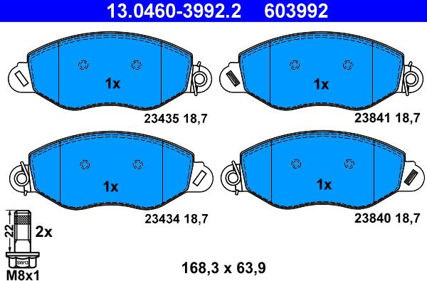 ATE 13.0460-3992.2 - Kit de plaquettes de frein, frein à disque cwaw.fr