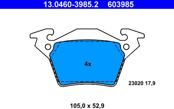 ATE 13.0460-3985.2 - Kit de plaquettes de frein, frein à disque cwaw.fr