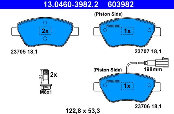 ATE 13.0460-3982.2 - Kit de plaquettes de frein, frein à disque cwaw.fr