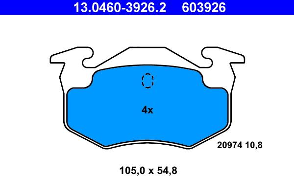 ATE 13.0460-3926.2 - Kit de plaquettes de frein, frein à disque cwaw.fr