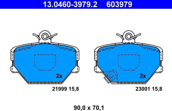 ATE 13.0460-3979.2 - Kit de plaquettes de frein, frein à disque cwaw.fr