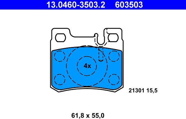 ATE 13.0460-3503.2 - Kit de plaquettes de frein, frein à disque cwaw.fr