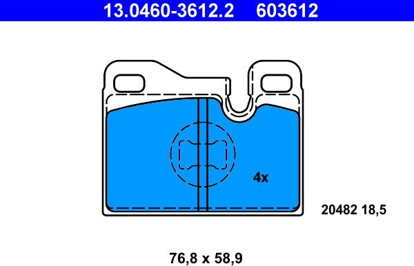 ATE 13.0460-3612.2 - Kit de plaquettes de frein, frein à disque cwaw.fr