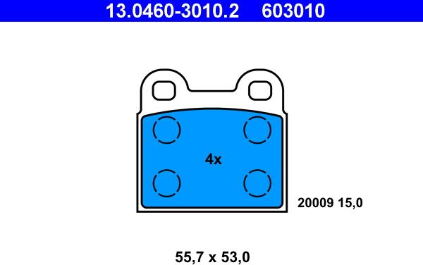 ATE 13.0460-3010.2 - Kit de plaquettes de frein, frein à disque cwaw.fr