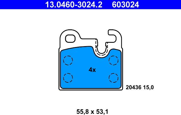 ATE 13.0460-3024.2 - Kit de plaquettes de frein, frein à disque cwaw.fr