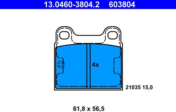 ATE 13.0460-3804.2 - Kit de plaquettes de frein, frein à disque cwaw.fr