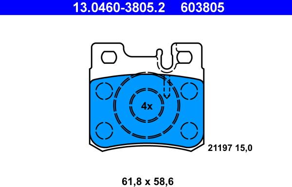 ATE 13.0460-3805.2 - Kit de plaquettes de frein, frein à disque cwaw.fr