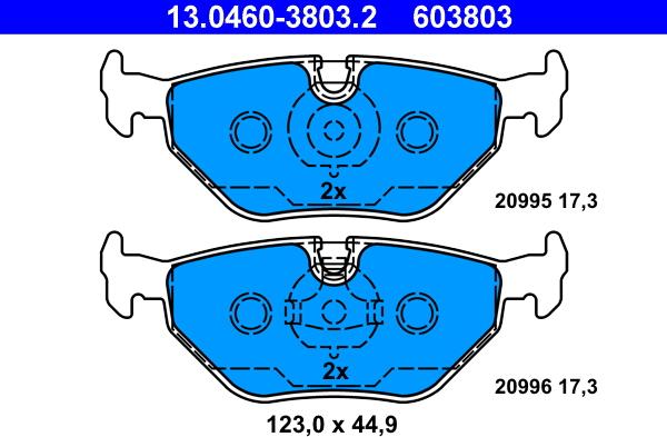 ATE 13.0460-3803.2 - Kit de plaquettes de frein, frein à disque cwaw.fr