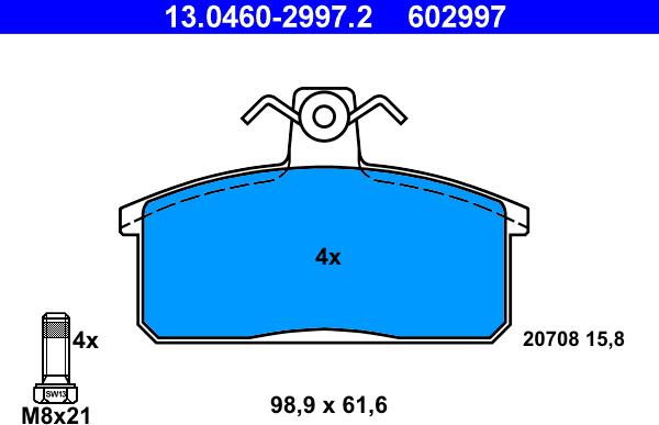 ATE 13.0460-2997.2 - Kit de plaquettes de frein, frein à disque cwaw.fr