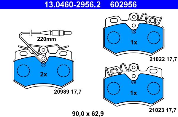 ATE 13.0460-2956.2 - Kit de plaquettes de frein, frein à disque cwaw.fr