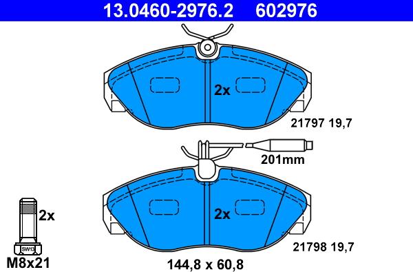 ATE 13.0460-2976.2 - Kit de plaquettes de frein, frein à disque cwaw.fr