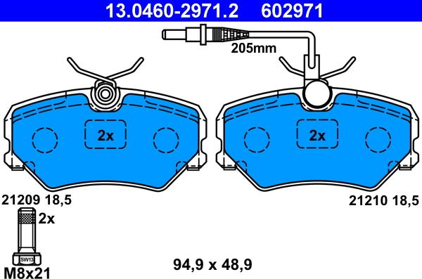 ATE 13.0460-2971.2 - Kit de plaquettes de frein, frein à disque cwaw.fr