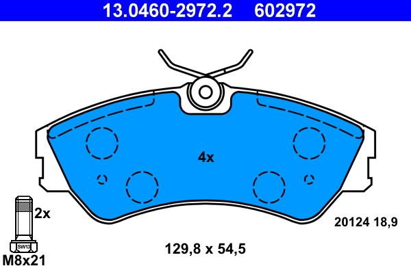 ATE 13.0460-2972.2 - Kit de plaquettes de frein, frein à disque cwaw.fr