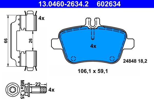 ATE 13.0460-2634.2 - Kit de plaquettes de frein, frein à disque cwaw.fr