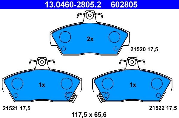 ATE 13.0460-2805.2 - Kit de plaquettes de frein, frein à disque cwaw.fr