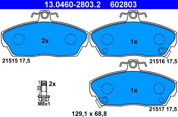 ATE 13.0460-2803.2 - Kit de plaquettes de frein, frein à disque cwaw.fr