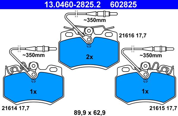 ATE 13.0460-2825.2 - Kit de plaquettes de frein, frein à disque cwaw.fr